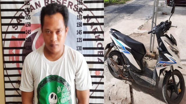 Seorang sopir berinisial AW (30), yang dibekuk petugas saat melakukan penggerbekan rumah tempat transaksi narkoba