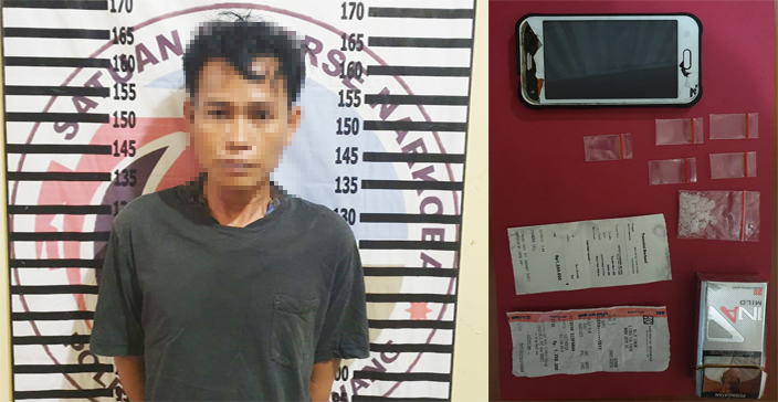 Bandar narkoba berinisial MN als JN (33) yang dibekuk Polisi dengan BB bukti transfer