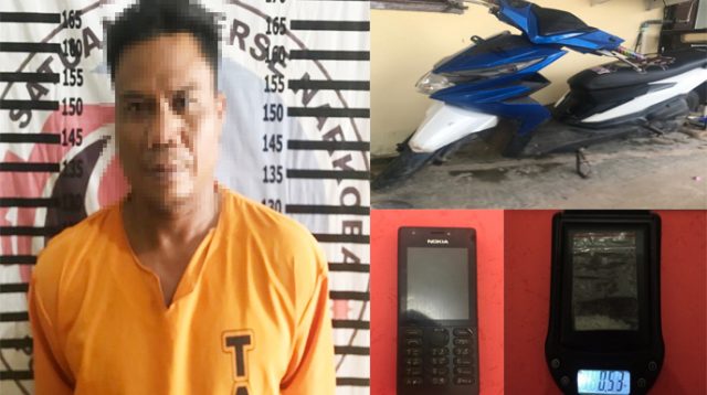 Seorang petani paruh baya berinisial BI (41), yang dibekuk Polisi karena nyambi edarkan sabu